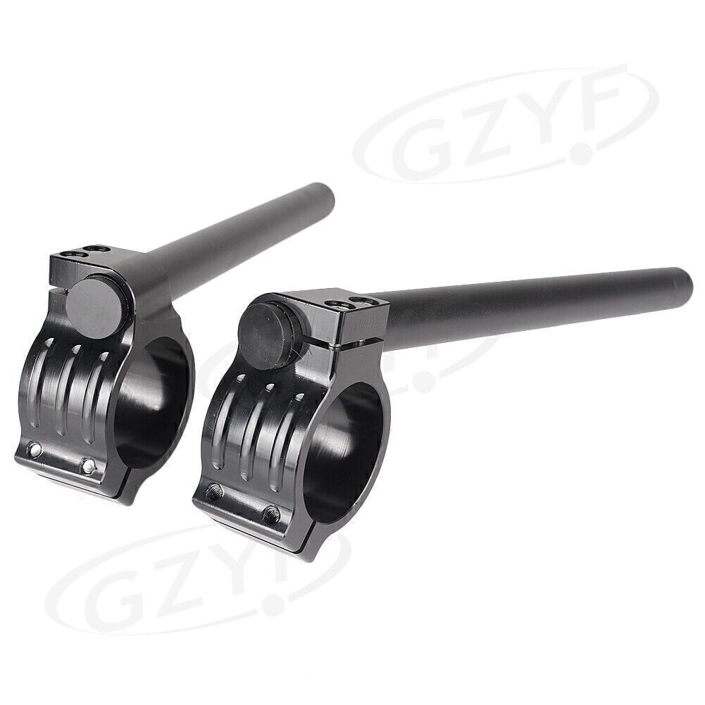 For Cafe Racer Universal Clip-On Motorcycle 7/8 Handlebars 51mm Fork Tube Black