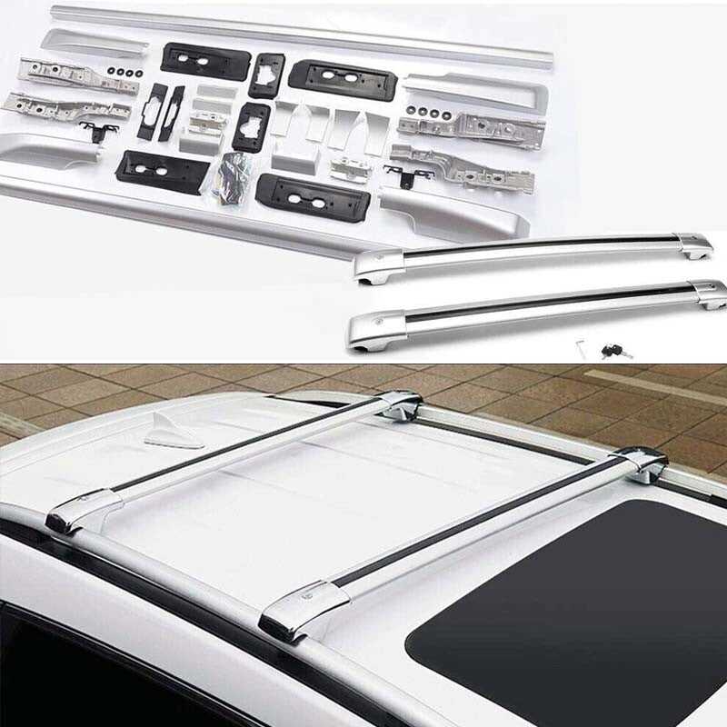 Silver 4pc Roof Rack for Toyota for Land Cruiser LC300 2021-2023 Roof Rail CrossBar