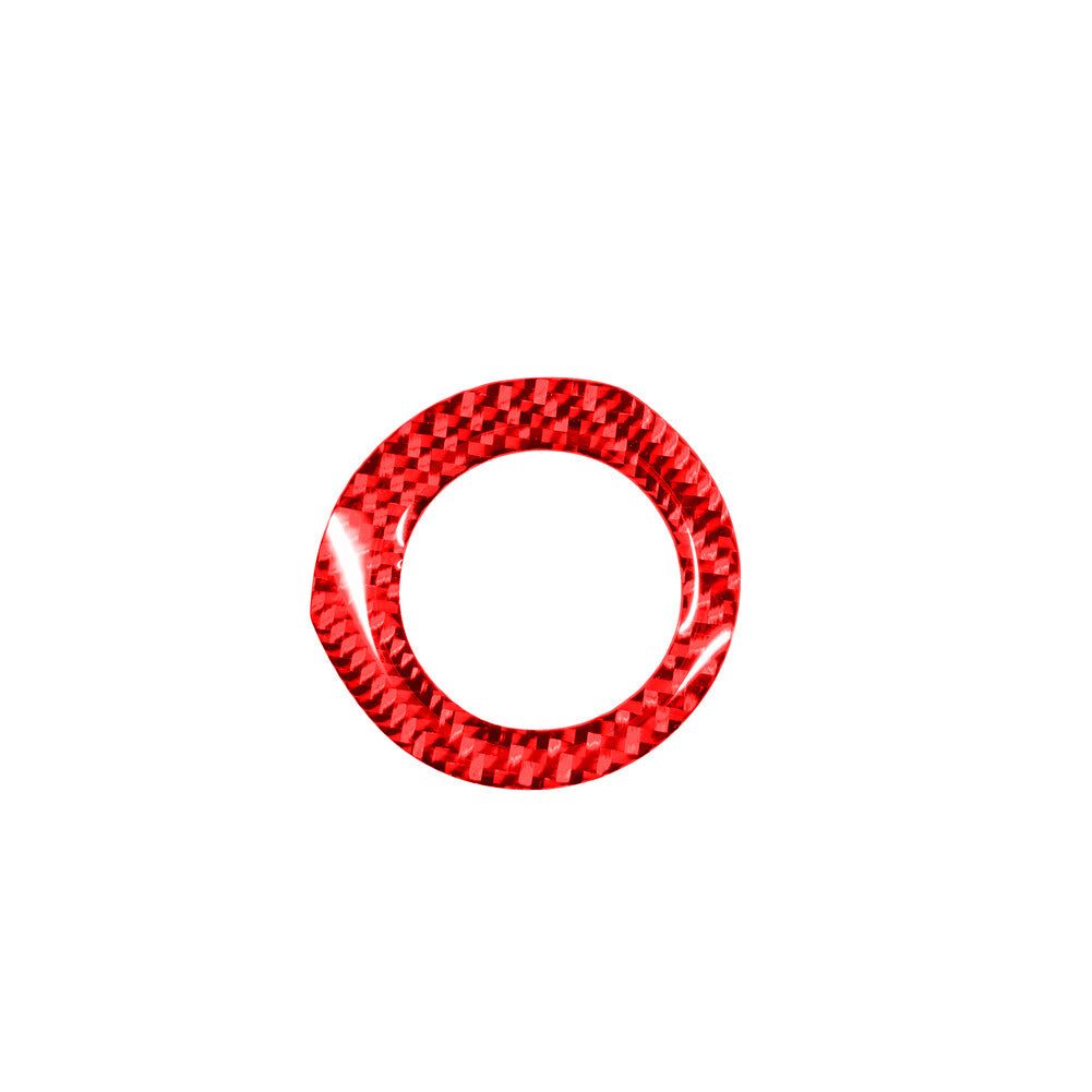 Red Carbon Fiber Interior Ignition Circle Cover Trim for Toyota for Corolla 2014-18