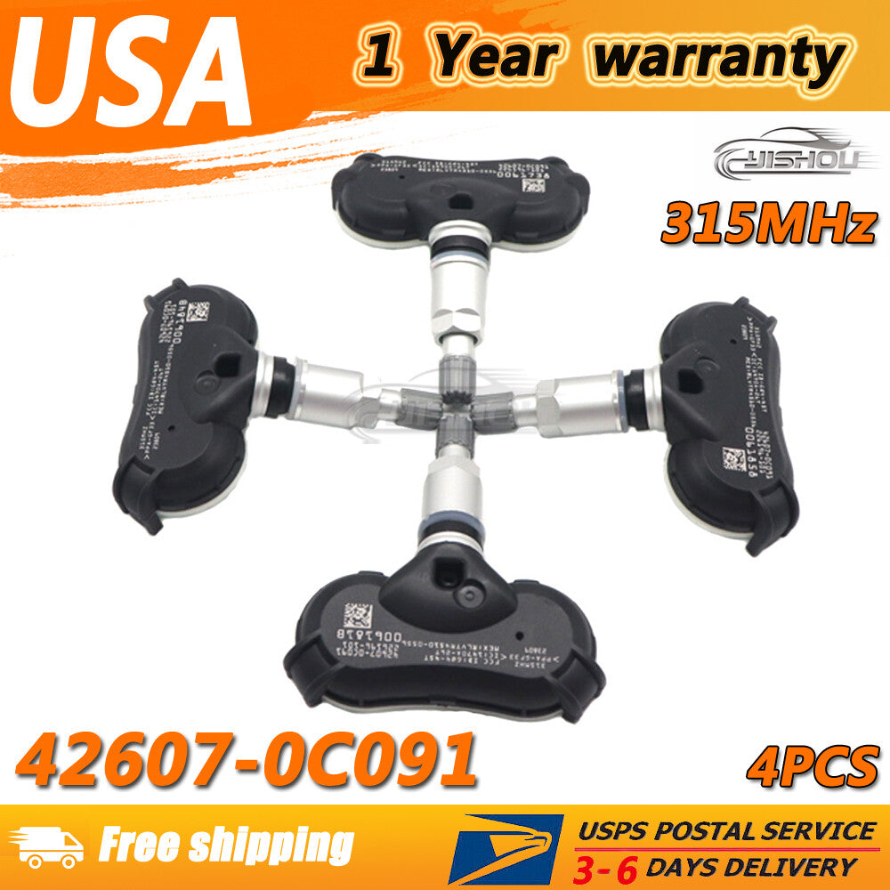 4PCS Tire Pressure Sensor TPMS 42607-0C091 for Toyota Tundra Sequoia 2018-2019