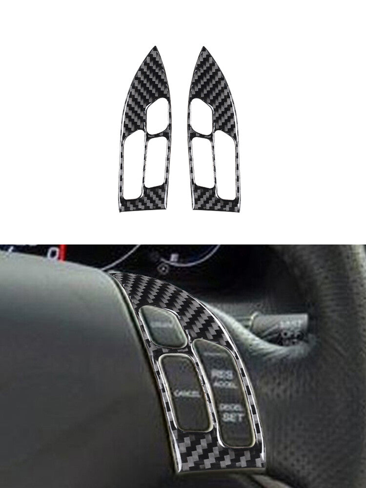 2X Steering Wheel Button Panel Trim Carbon Fiber Sticker for Acura TSX 2003-2008