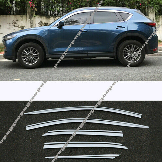 for Mazda CX-5 2017-2024 ABS Chrome Car Window Visor Vent Shades Sun Rain Guard