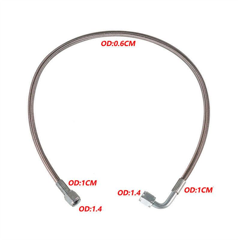 60 Turbo Oil Feed Line Stainless Braided PTFE Line 4AN 90¡ã Straight Hose End