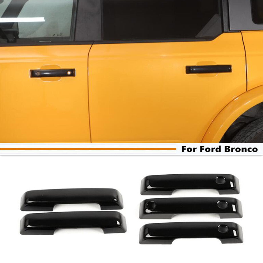 For 2021-2024  for ford  Bronco Gloss Black Side Door Handle & Rear Handle Cover Trim