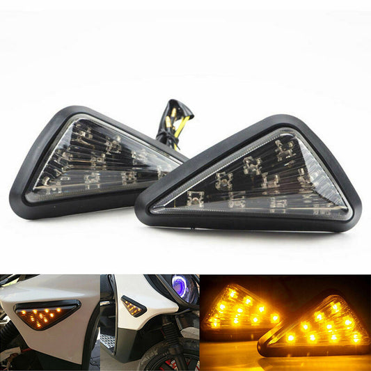 2X Smoke Motorcycle Flush Mount Turn Signal LED Light Indicator for Honda for Suzuki