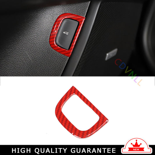 for Cadillac CT6 16-20 Red Carbon Fiber Back Door Tailgate Switch Frame Trim 1P