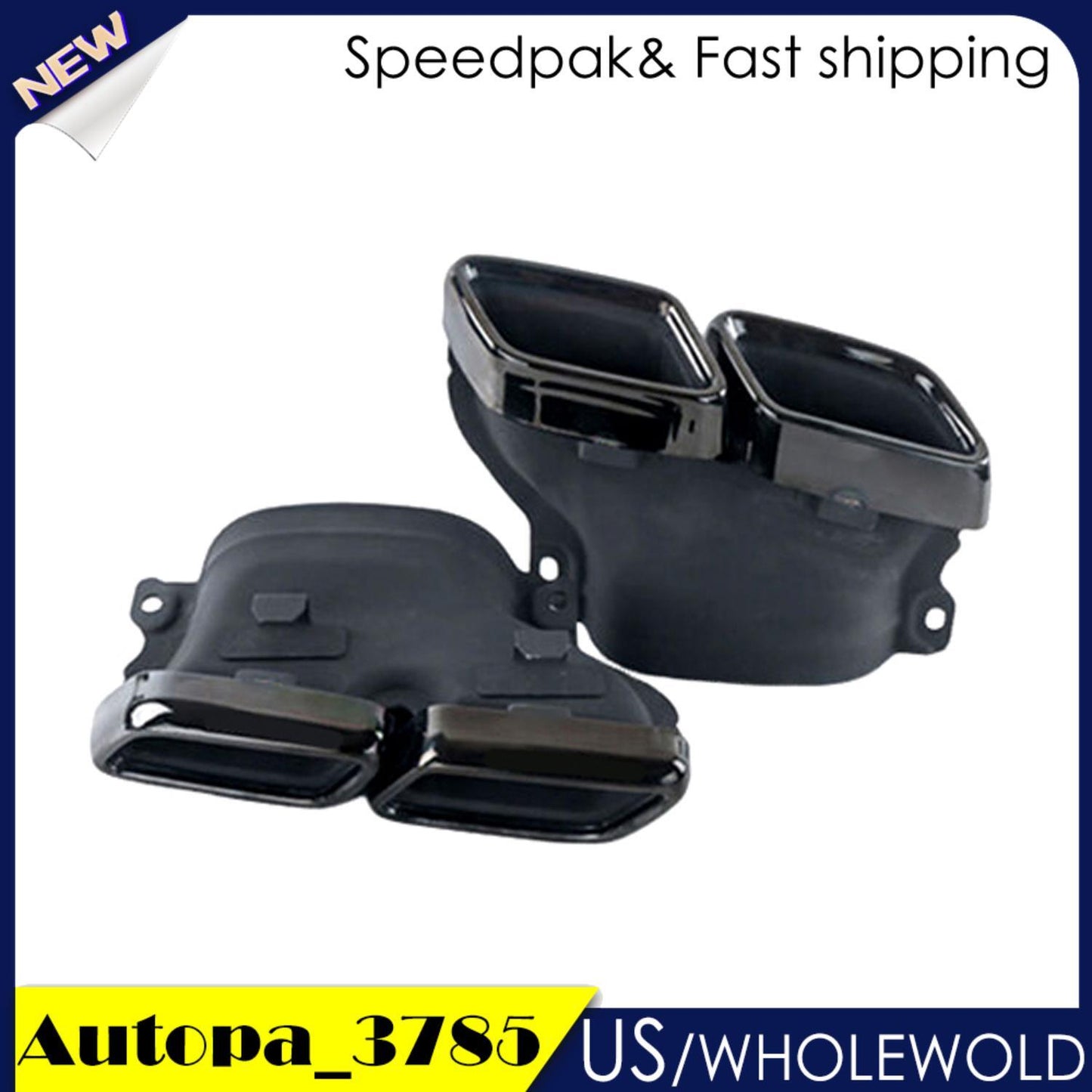 2x Car Exhaust Muffler Pipe Tips Tailpipe For 15-18 2.0L for Mercedes-Benz W205 C63