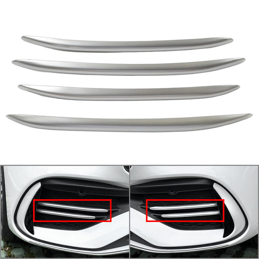Front Bumper Splitter Fins Body Spoiler Canards Set for Benz C-Class W206 Silver