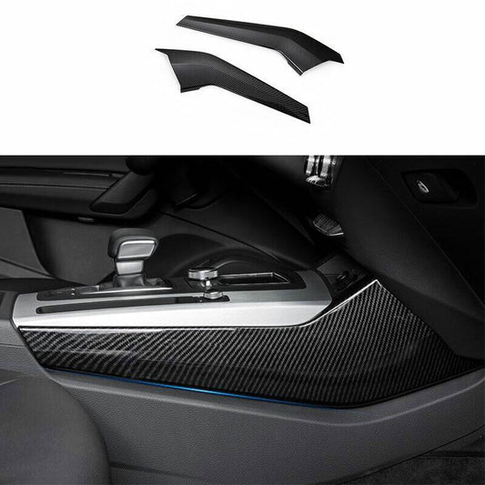 for Audi Q5 2018-20 ABS Carbon Fiber Gear Shift Both Side Strip Cover Trim 2PCS