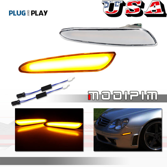 Transparent amber side marker lights are suitable for Mercedes-Benz W211 E-Class Sedan/Wagon 03-06