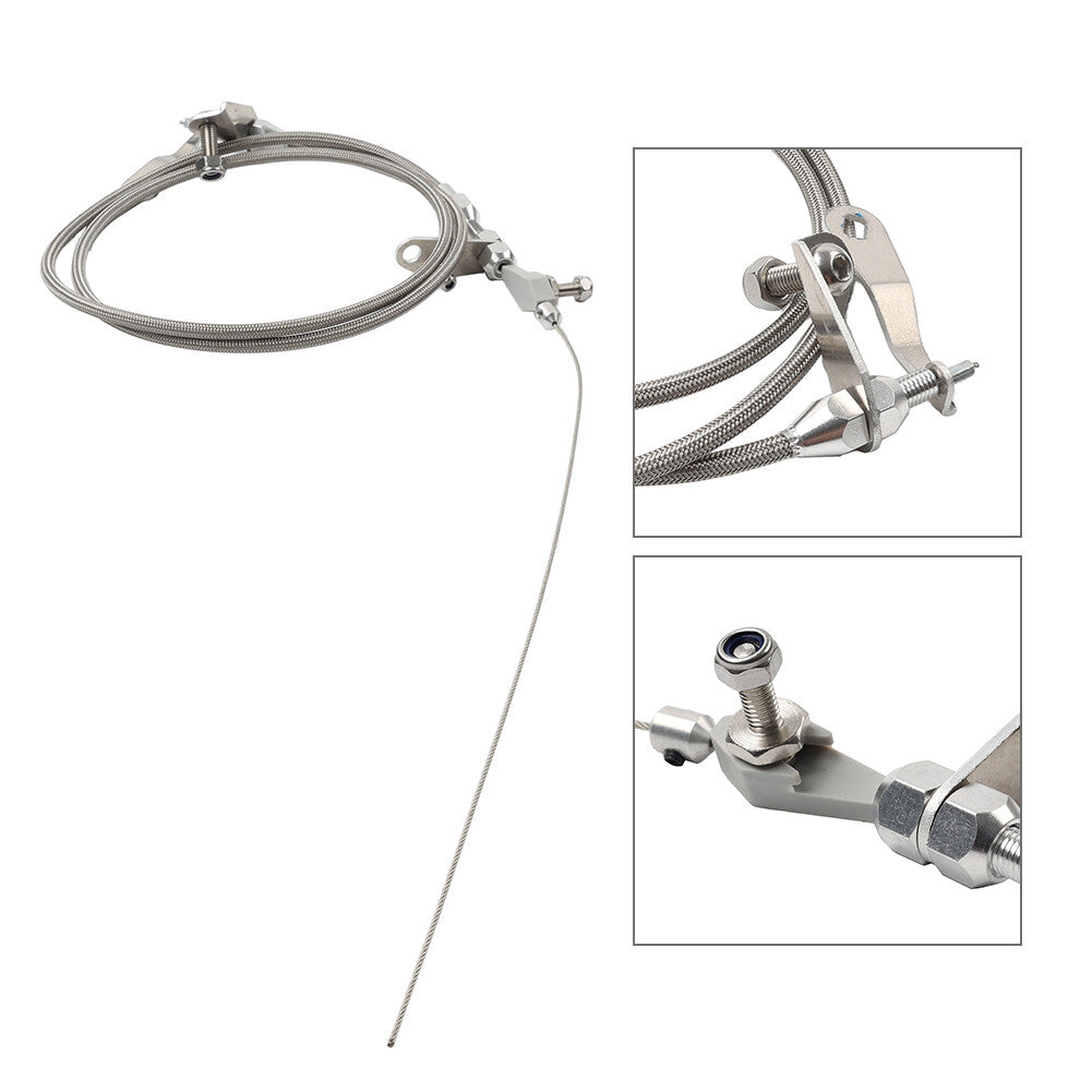 Stainless Steel Silver Braided Kick Down Detent Cable for Ford C6 Transmission