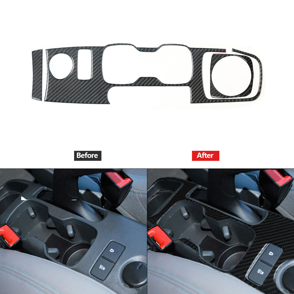 3Pcs Carbon Fiber Watercup Holder Panel Trim Cover for Chevrolet Sonic 2012-2016