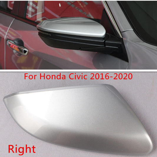 Silver Right Rearview Door Mirror Cover Shell Cap Fit for Honda for Civic 2016-2020