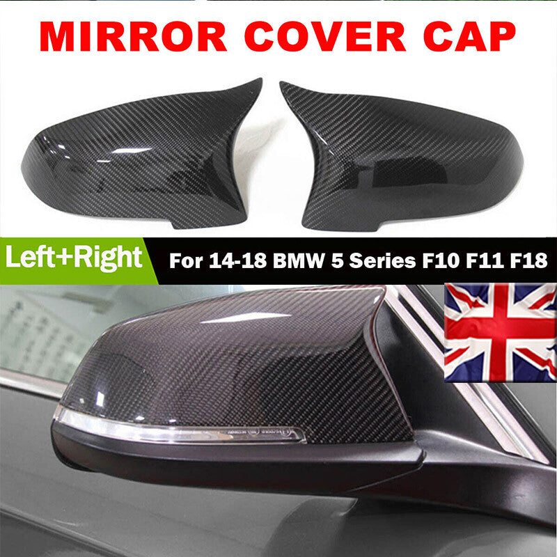 2xWing Mirror Cover Cap For 2014-18 for BMW 5 Series F10 F11 F18 LCI Carbon Fiber UK