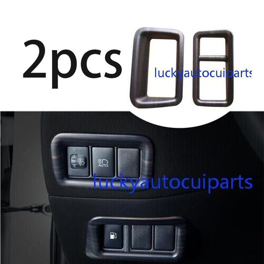Wood Grain Headlight Button Frame Cover Trim For Auto for Toyota CHR CH-R 2018-2022