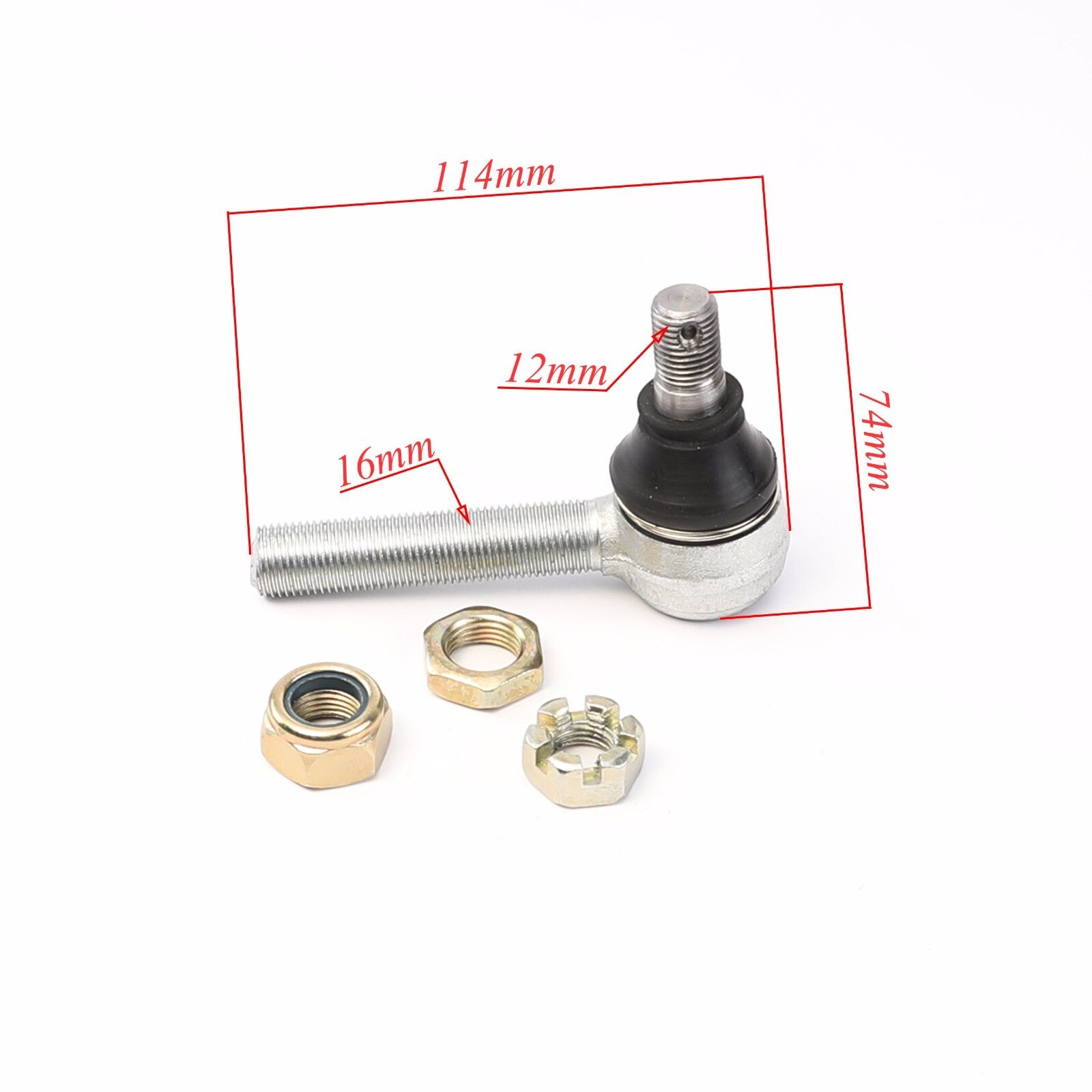 Front suspension upper/lower control arm assembly, tie rod, wheel hub, go-kart, all-terrain vehicle