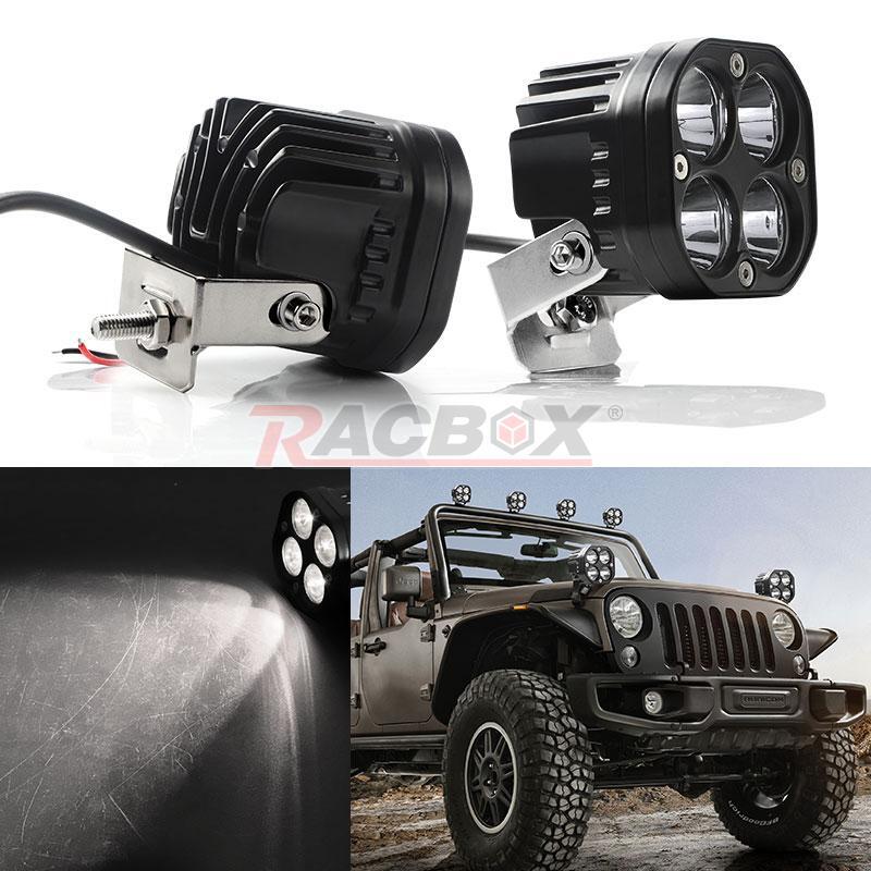 2X 3inch 80W LED Work Light Bar Spot Cube Pods Driving Fog Offroad UTV ATV Truck