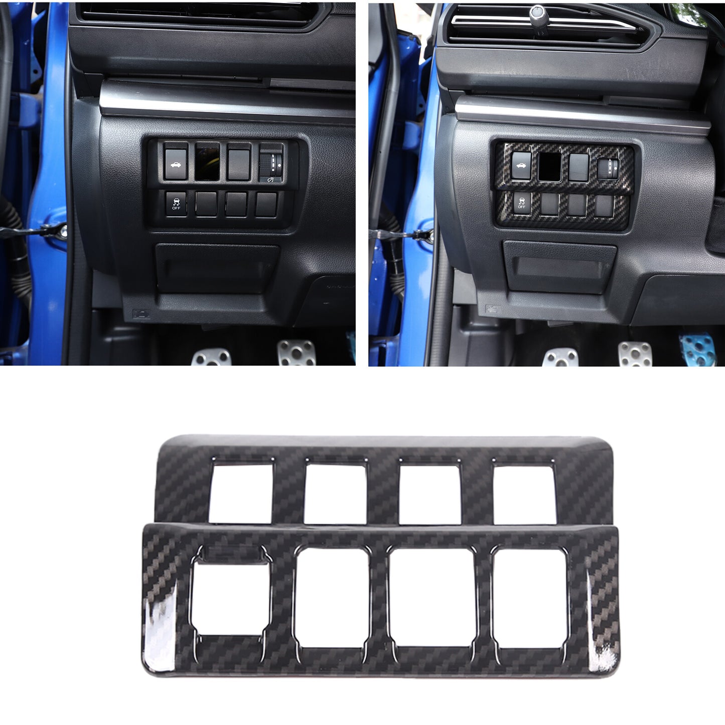 2-Piece Red Inner Door Handle Molded Decorative Cover Frame for Corvette C7 2014-2019