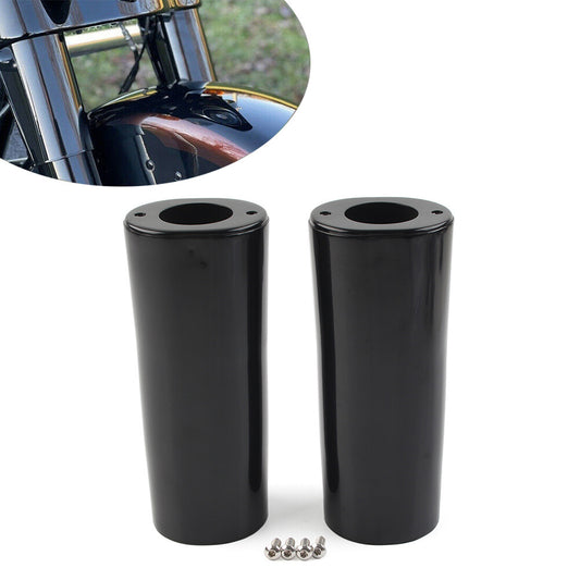 for Harley Street Glide Road King Softail 2 Extended Fork Slider Covers Black