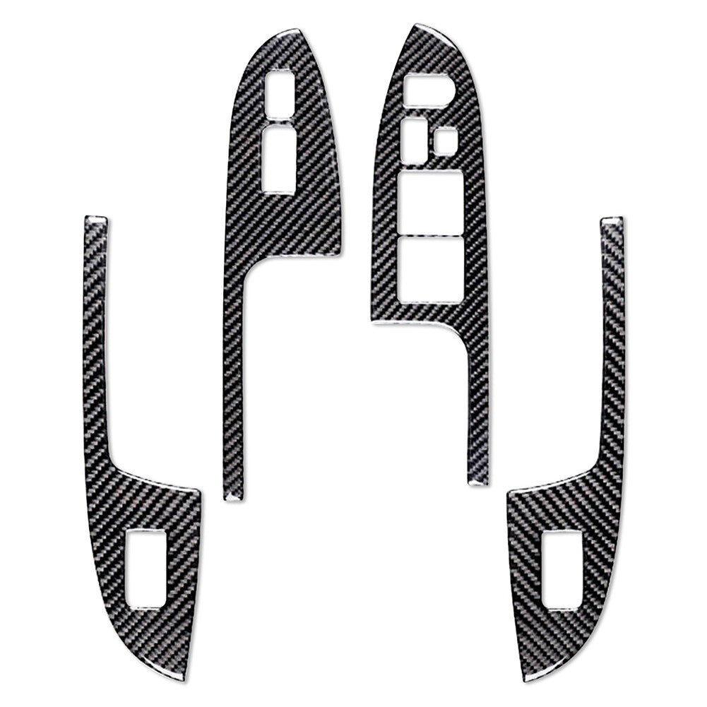Black Carbon Fiber Window Lift Panel Switch Cover Trim for Honda Accord 03-07 04