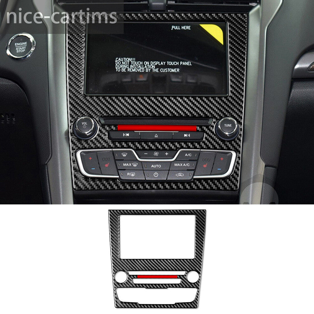 Carbon Fiber Interior Central Control Panel Cover for Ford Fusion Mondeo 2013-19