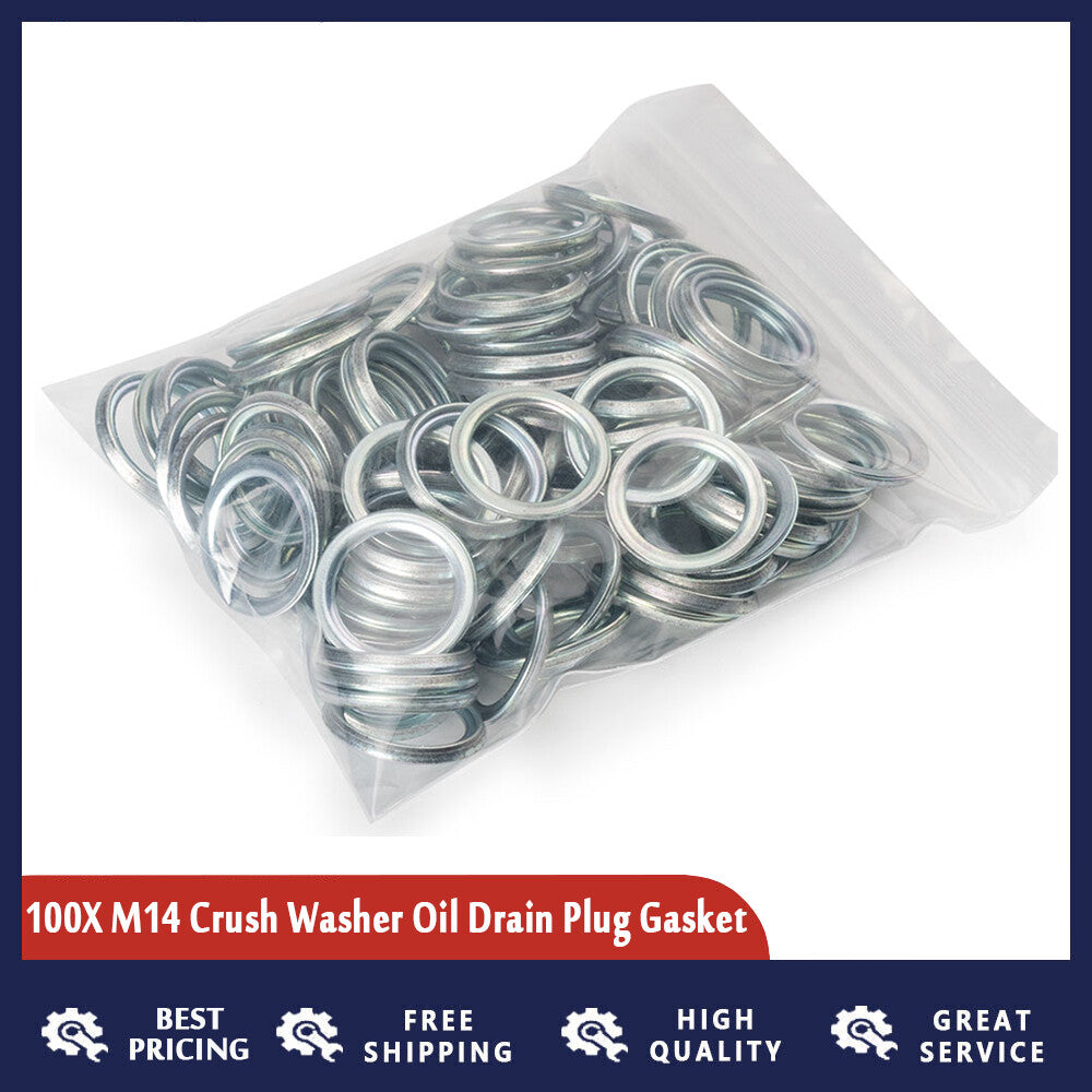 100X M14 Crush washing machine drain plug gasket suitable for Mitsubishi MD050317 21513-21000