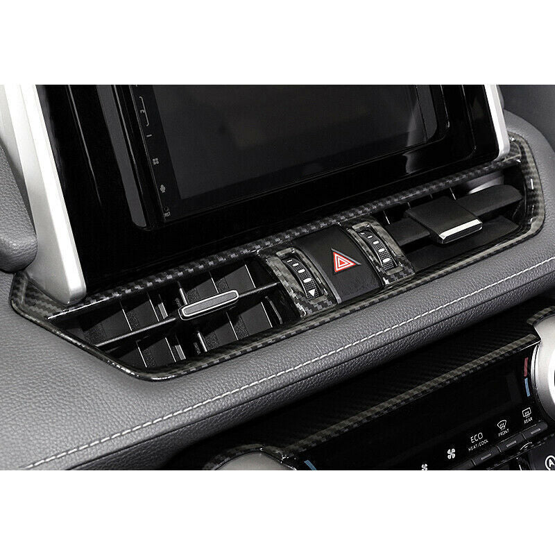 for Toyota RAV4 2019-23 Carbon Fiber ABS Dashboard Middle Air Vent Cove