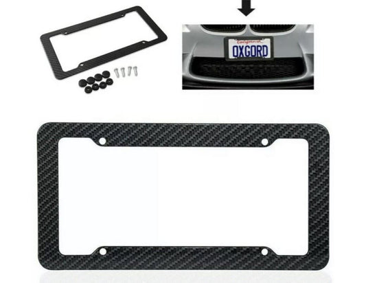 Car license plate frame cap boot trunk black carbon for Alfa Romeo