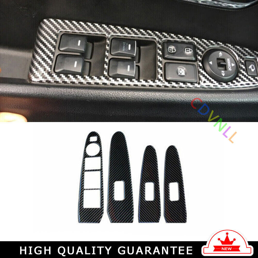 Glass Window Lifting Lock Panel Trim for Kia Sportage R GL 11-2016 Carbon Fiber