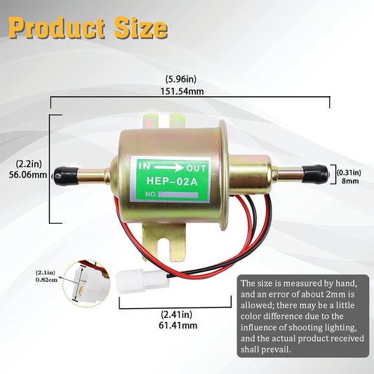 HEP-02A 2.5-4 PSI Metal Solid Gasoline Diesel Engine Motorcycle Carburetor Lawn