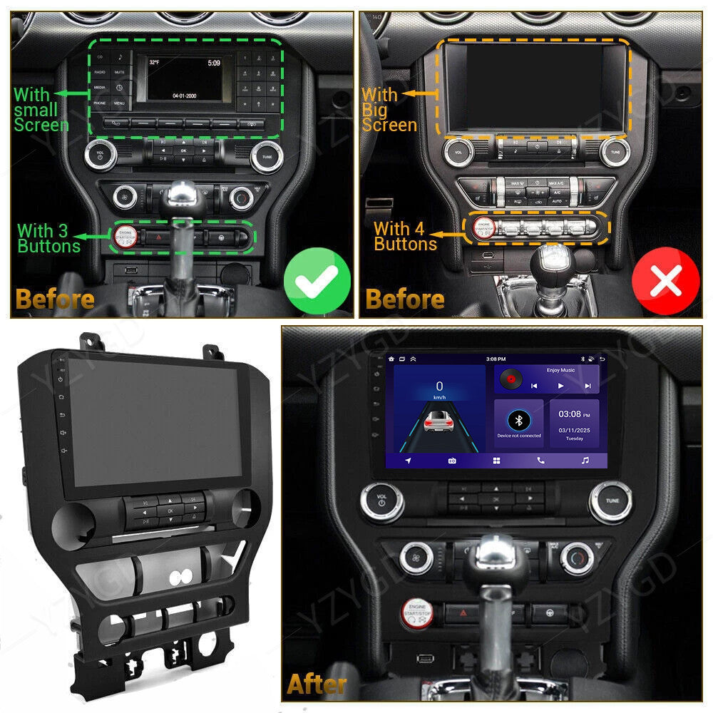for Ford for Mustang 2015-2021 9 Android Auto Carplay Car Stereo Radio BT GPS Navi