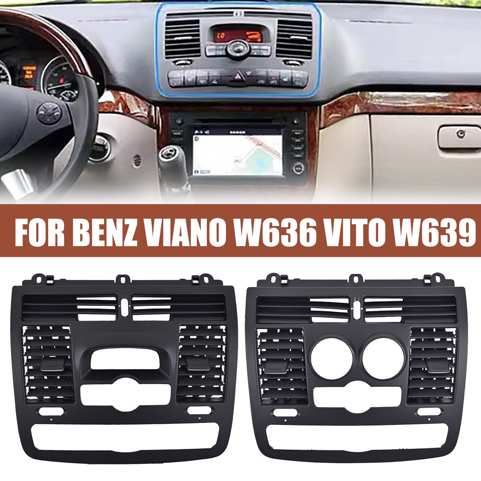 The dashboard center air conditioning socket grille cover is suitable for Mercedes-Benz Viano W636 VitoW639