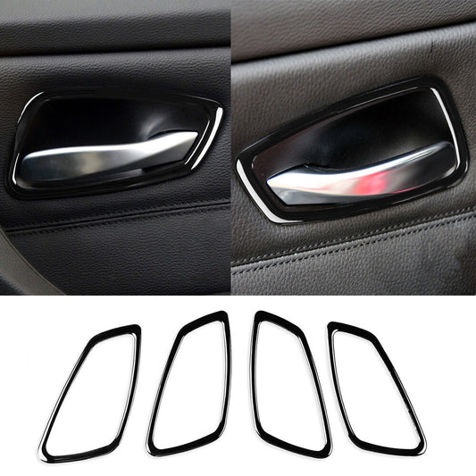 Black Interior Door Handle Bowl Ring Trim for BMW 3 Series E90 E92 E93 2005-2012