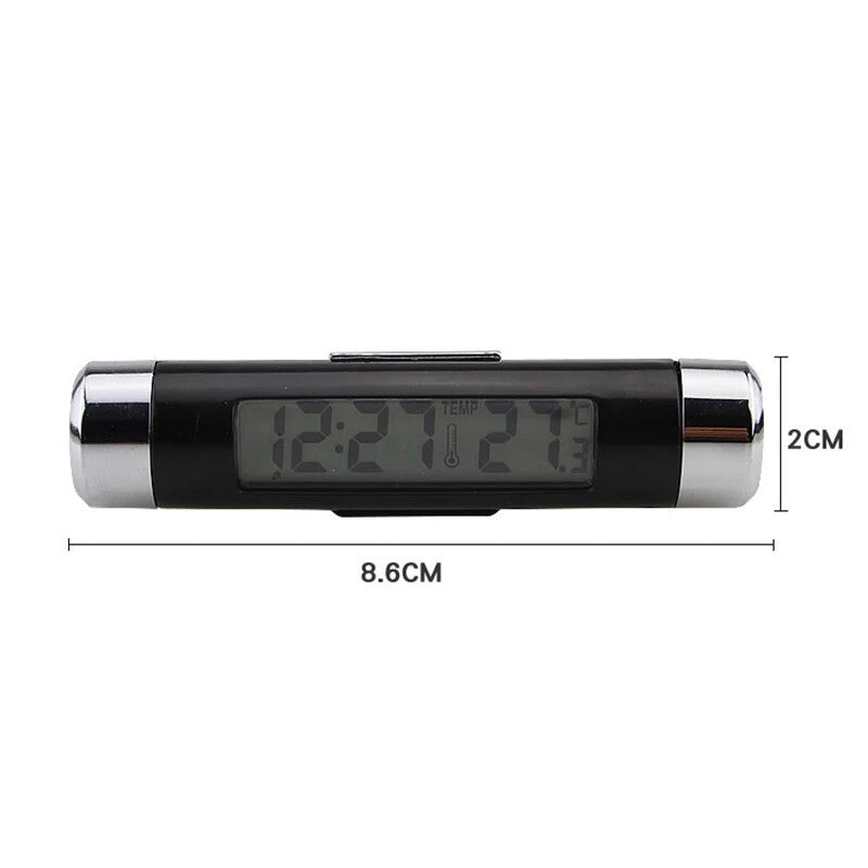 Car Electronic Clock Thermometer Digital Clock LCD Luminous Watch Blue Backlight