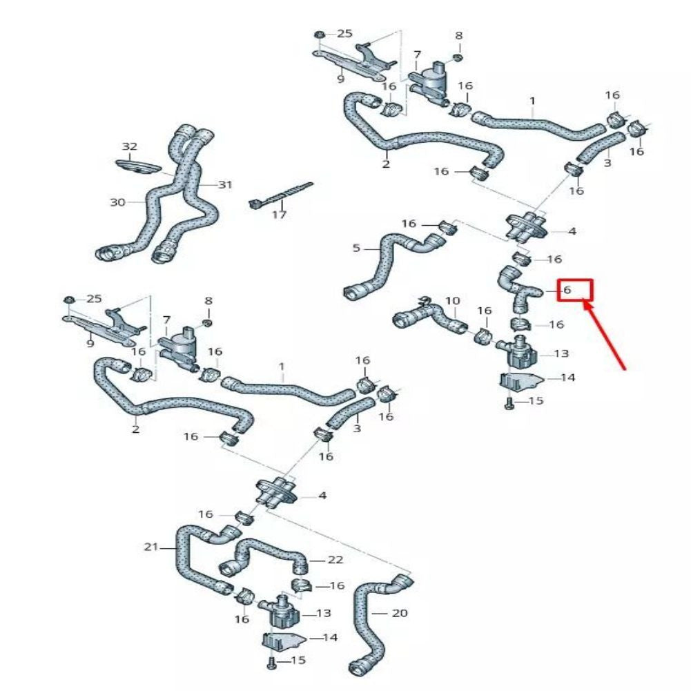 8K0819334AM Coolant Pipe for Audi for A4 Allroad B8 2013