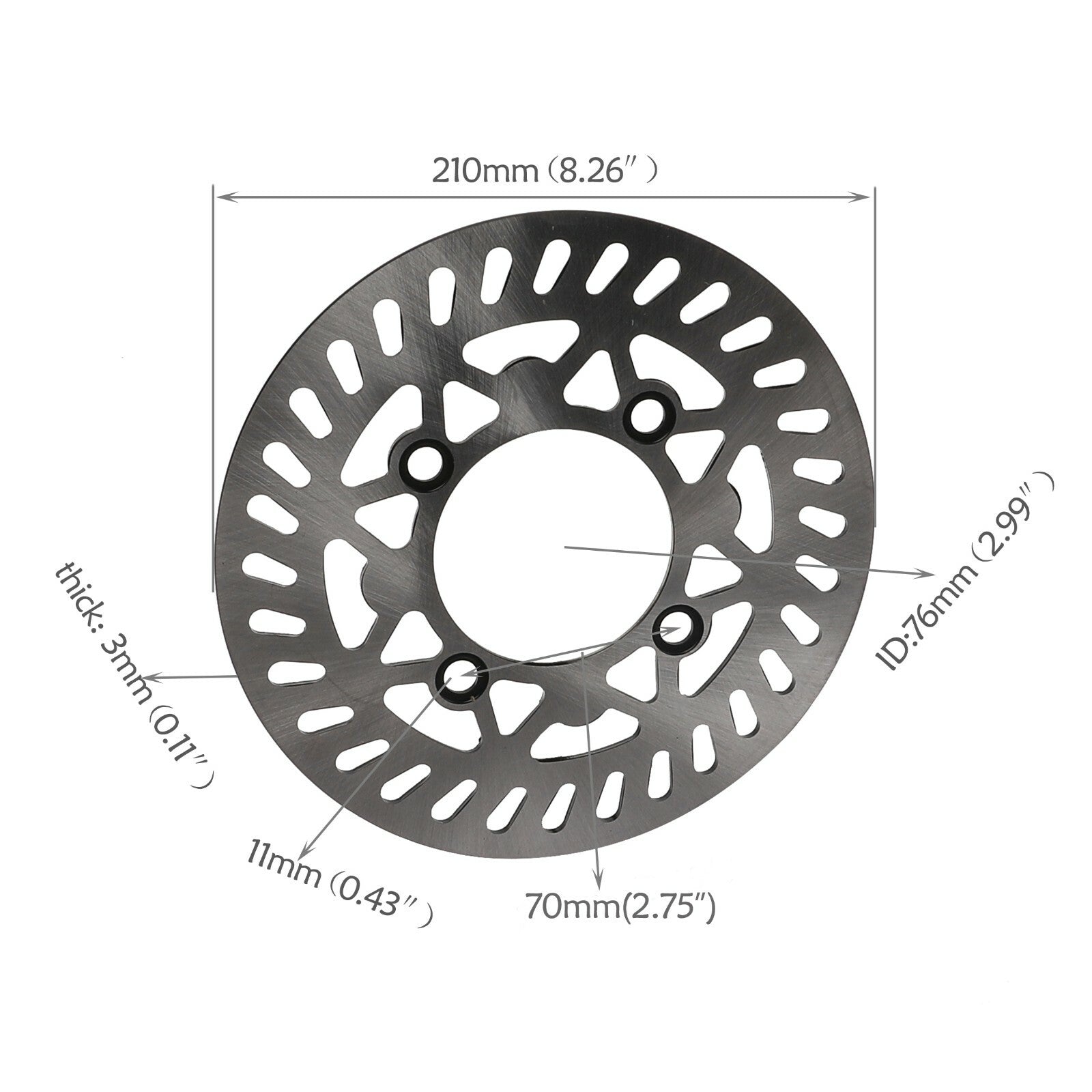 17-inch front wheel with 70/100-17 tire and rim disc suitable for Apollo SSR 125cc, 140cc, and 150cc pit bikes.
