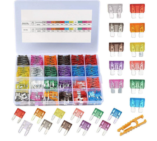 250x Blade Fuse Car Truck Automotive Fuse Assortment Kit Standard & for Mini Sizes