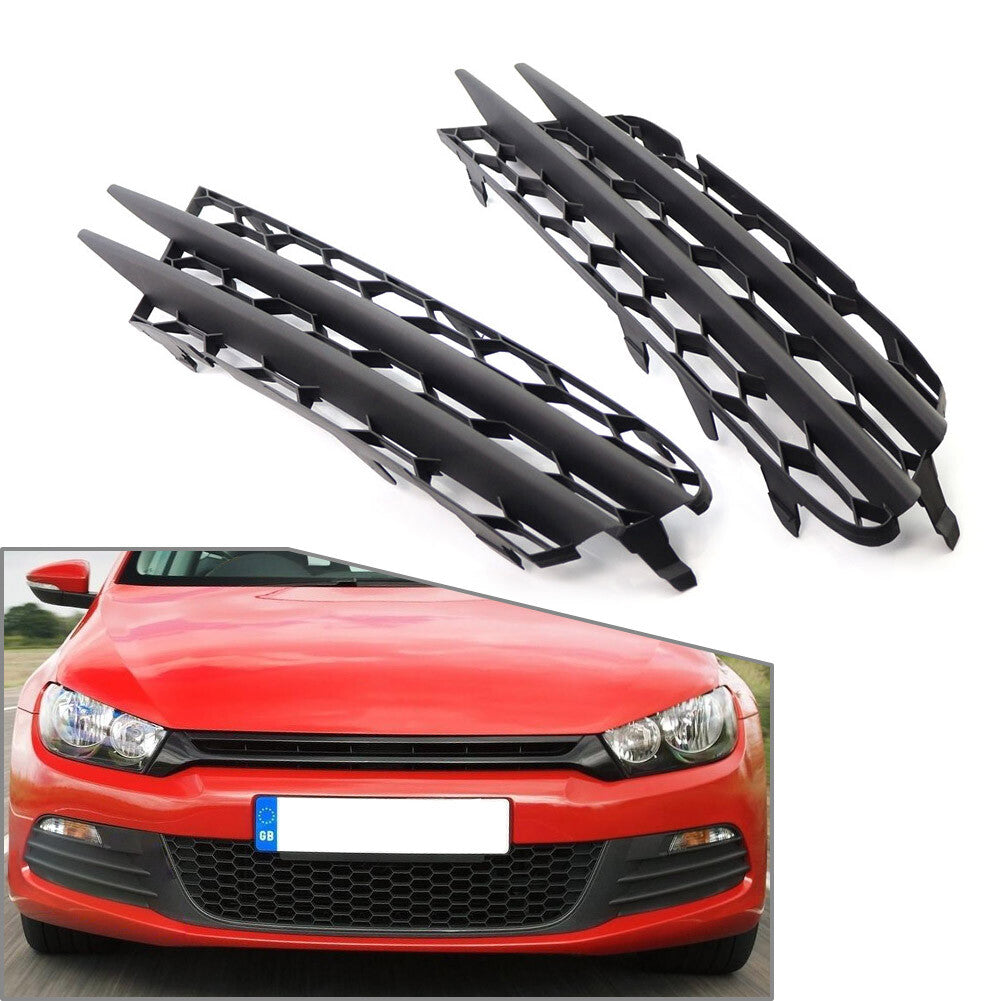 2x Honeycomb Front Lower Bumper Mesh Fog Light Grille for VW SCIROCCO 2009-2014