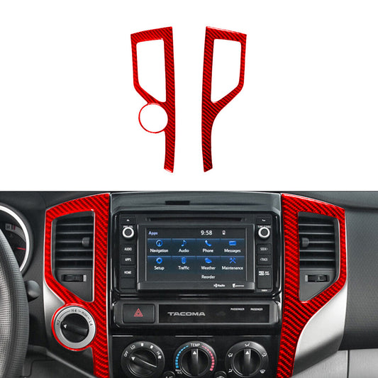Red Center Vent Trim Cover 4WD Carbon Fiber for Toyota Tacoma 2012-2015 Type-B