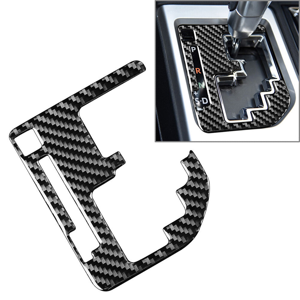 Inner Gear Shift Panel Cover Trim Fit for Toyota Tundra 2014-2021 carbon fiber Black