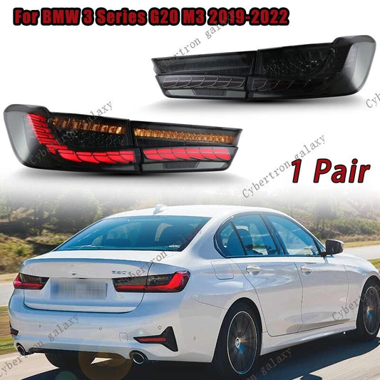Smoked LED taillights following the start-up animation are suitable for BMW 3 Series G20 M3 2019-2022.