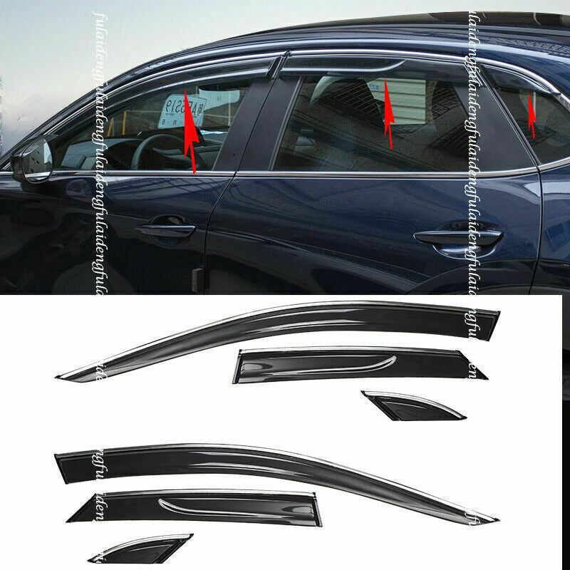 for Mazda CX-30 20-22 Black Window Visor Vent Sun Shade Rain Guard Deflector 6x