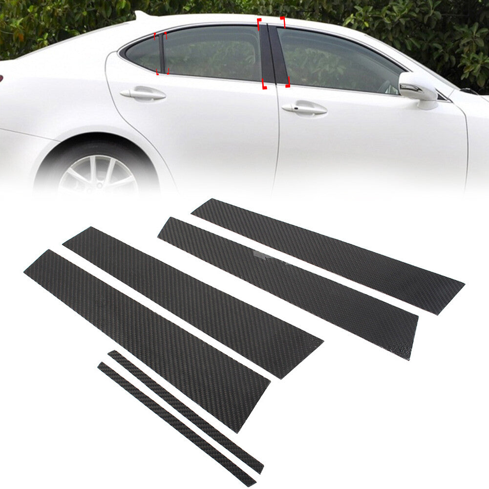6 Pcs Car Exterior Door Window B Pillar Post Cover Trim for Lexus IS 2006-2013