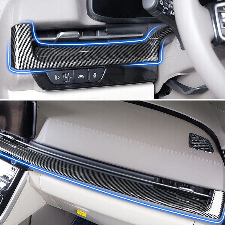 for Kia Carnival 2022-23 Carbon Fiber Center Dashboard Console Trim Strip cover