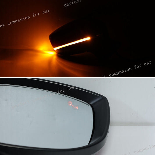 1. Heated side mirrors with dual blind spot monitoring and lights for Mazda CX-5 2017-2019, Red.