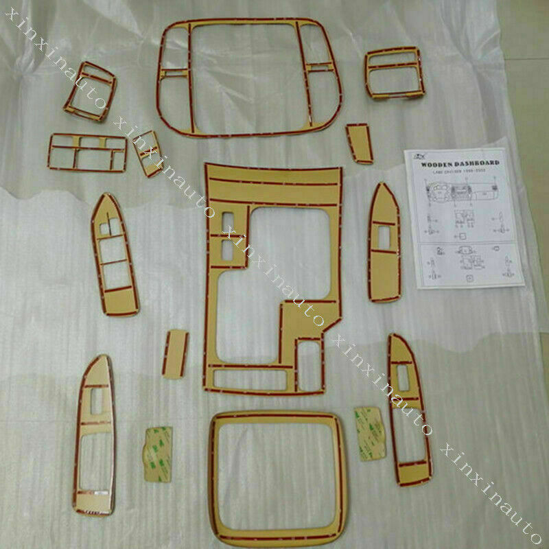 Wood Grain Dash Trim Kit Set for Toyota for LAND CRUISER 1998-02 w/navigation system