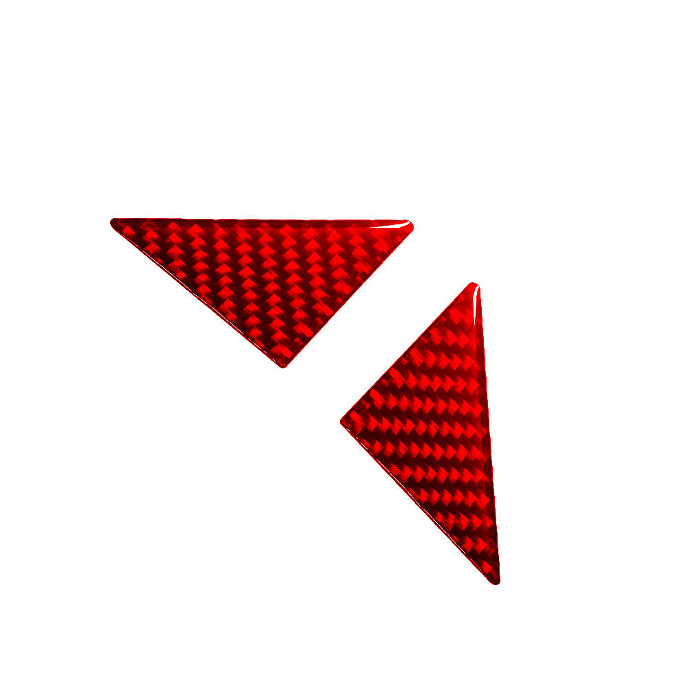 Red Carbon fiber Window A-Pillar Triangle Cover Trim for Chevrolet Camaro 16-18