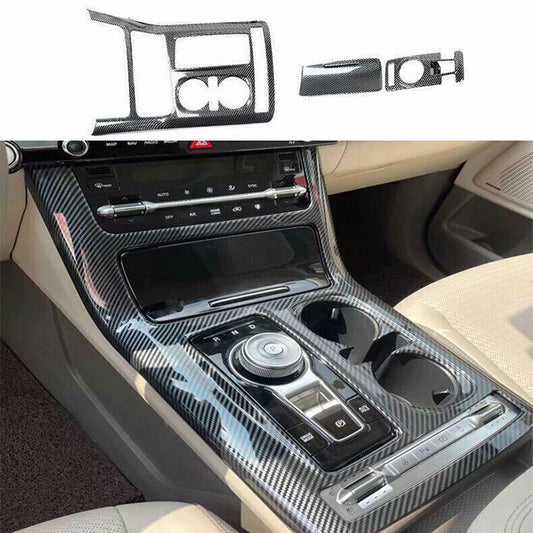 for Kia Carnival 22-24 Carbon Fiber Console Gear Shift Box Panel Frame Cover 3X