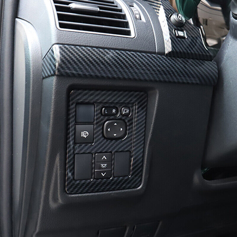 for Toyota Prado 2010-2021 Carbon ABS Central Console Dashboard Strip Trim 2Pcs