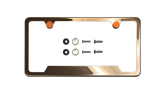 1 piece car license plate frame cover front cover rear trunk rose gold for Mercedes-Benz